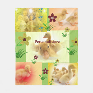 colage of cute ducks pictures  fleece blanket