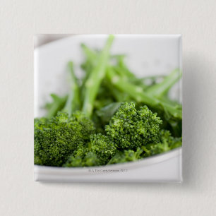 COLANDER FULL OF SUPERFOOD BROCCOLI 2 INCH SQUARE BUTTON