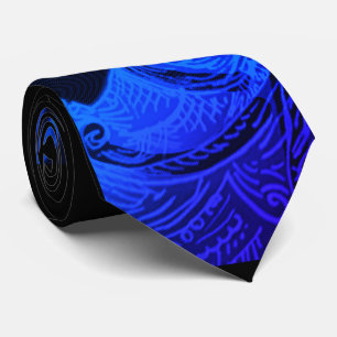 Colbalt Blue and Black Wave Tie