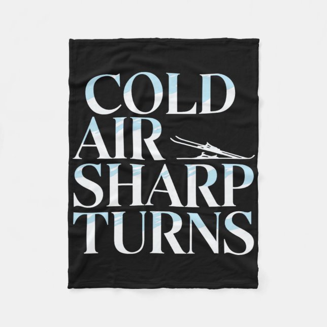 Cold Air Sharp Turns Alpine Mountain Skiing  Fleece Blanket (Front)