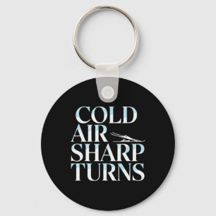 Cold Air Sharp Turns Alpine Mountain Skiing Keychain