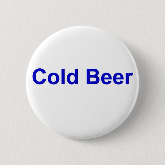 cold beer 2 inch round button (Front)