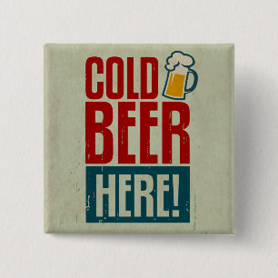 Cold Beer 2 Inch Square Button