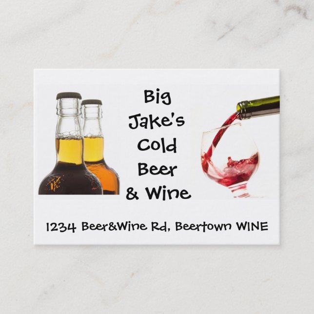 Cold Beer and Wine Liquor Store Business Card (Front)