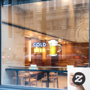 Cold Beer Convenience Store Gas Station Window Cling