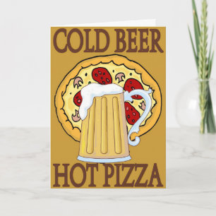 Cold Beer, Hot Pizza Holiday Card