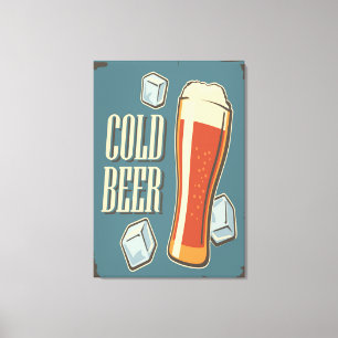 Cold Beer Ice Cubes Canvas Print