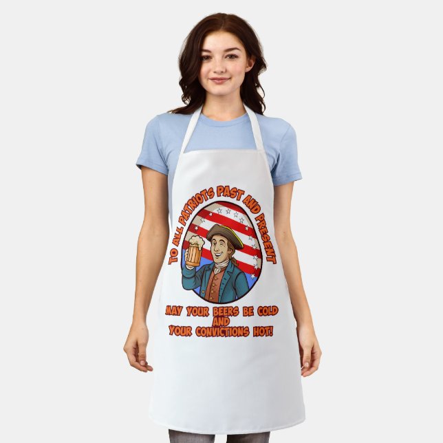 Cold beer on July 4th Apron (Worn)