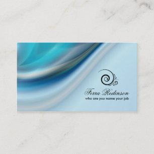 cold blue colour business card