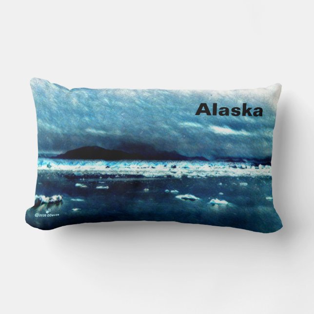 Cold Blue Sea Lumbar Pillow (Front)