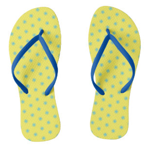 Cold Blue Snow Falling Flip Flops