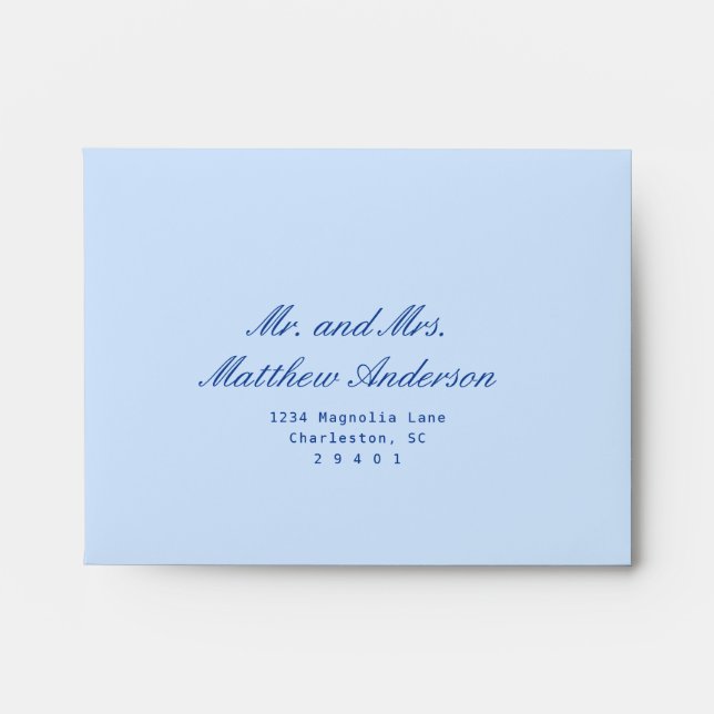 Cold Blue Wedding RSVP  Envelope (Front)