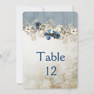Cold Blue Winter Day Table card card