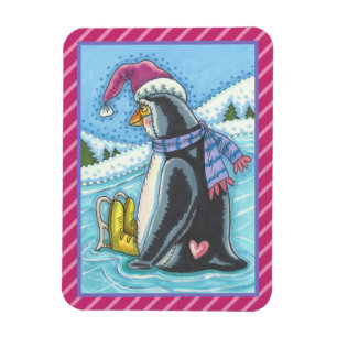 COLD BOTTOM WARM HEART PENGUIN CHRISTMAS MAGNET