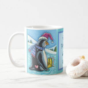 COLD BOTTOM WARM HEART, PENGUIN CHRISTMAS MUG