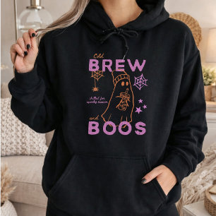 Cold Brew And Boos Cute Ghost Halloween Coffee Hoodie