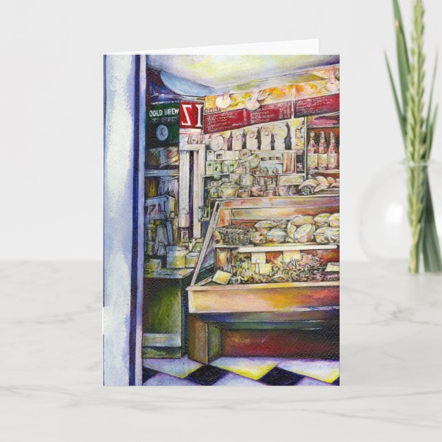 Cold Brew in a Hot Deli Holiday Card (Front)