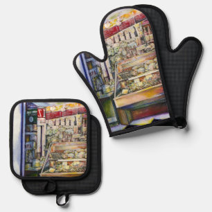 Cold Brew in a Hot Deli Oven Mitt & Pot Holder Set
