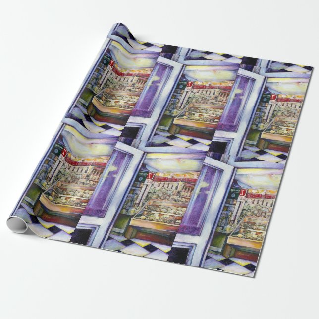 Cold Brew in a Hot Deli Wrapping Paper (Unrolled)