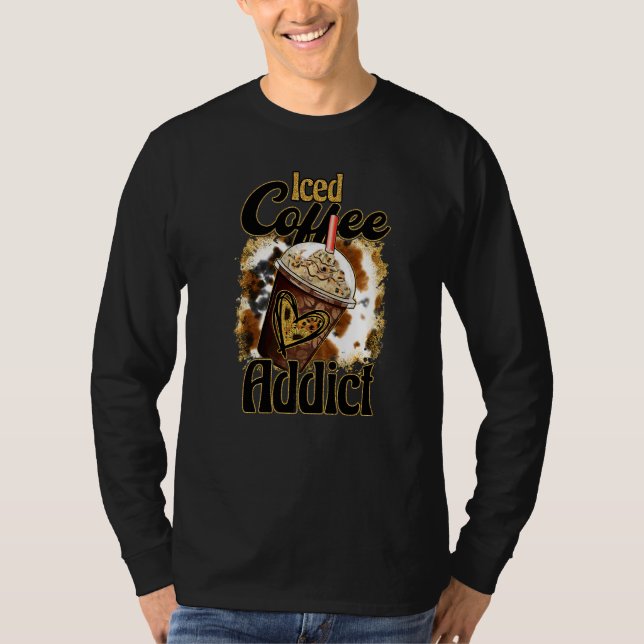 Cold Brew Powered By Iced Coffee Addict T-Shirt (Front)