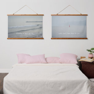 Cold calm sea on a winter day hanging tapestry