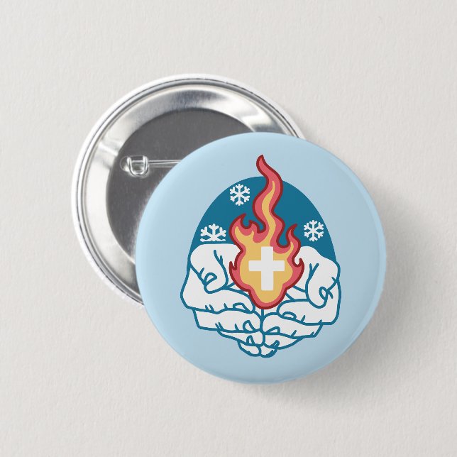 Cold Change, Faith's Fire - Motivational Christian 2 Inch Round Button (Front & Back)