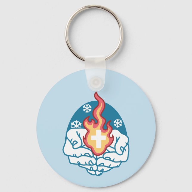 Cold Change, Faith's Fire - Motivational Christian Keychain (Front)