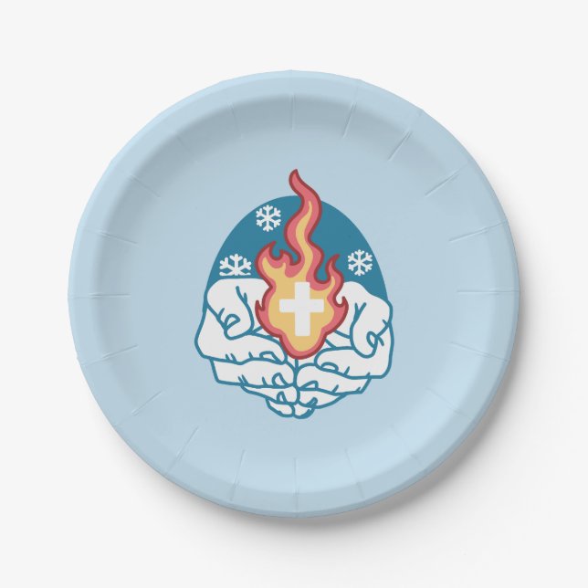 Cold Change, Faith's Fire - Motivational Christian Paper Plate (Front)