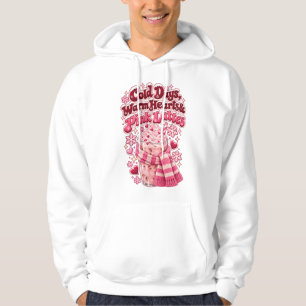 Cold Days Warm Hearts Pink Lattes Christmas Hoodie