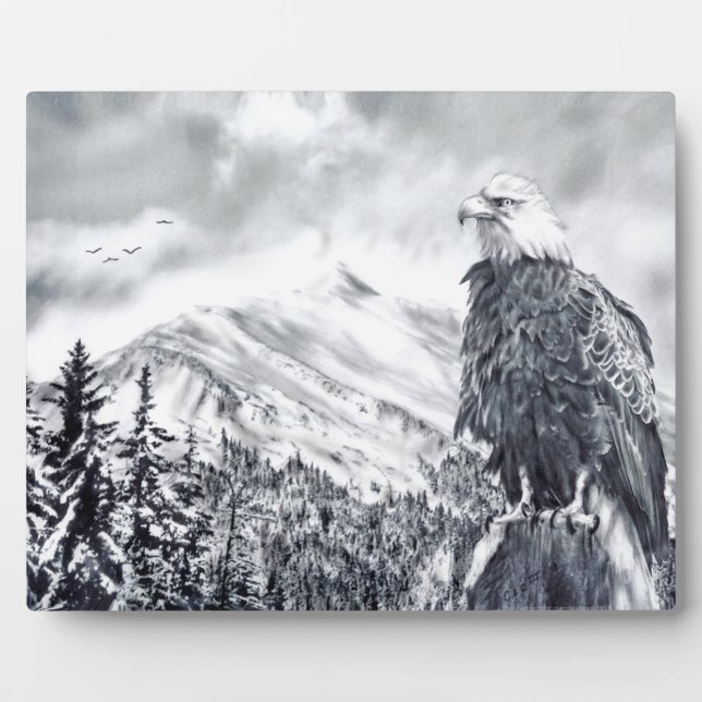 Cold Eagle and Mountains Plaque (Front)
