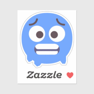 Cold Face Cute Adorable Emoji Editable Colours Blu
