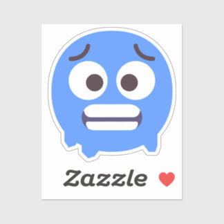 Cold Face Cute Adorable Emoji Editable Colours Blu