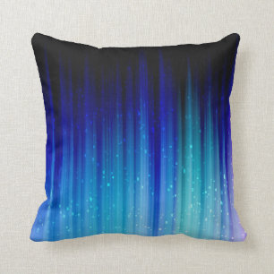 Cold Fire - Blue Teal Purple Streaks Pattern Throw Pillow