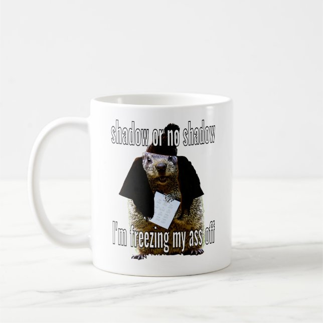 cold groundhog coffee mug (Left)