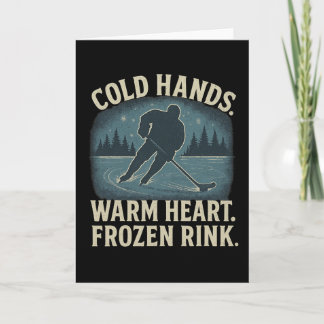 Cold Hands Warm Heart Frozen Rink – Ice Hockey Win Card
