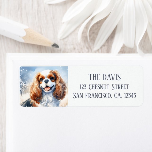 Cold landscape Watercolor Cavalier King Charles (Insitu)