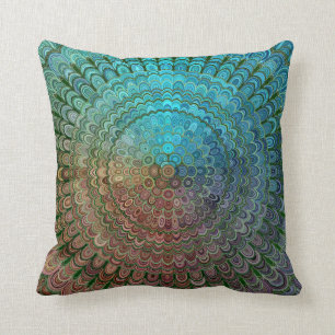 Cold Metal Flower Mandala Throw Pillow