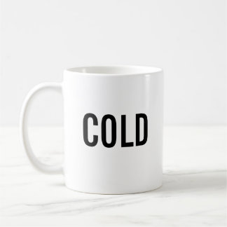 Cold minimalist white mug 