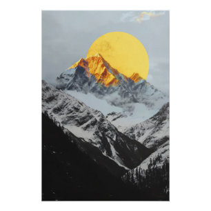 cold mountains and gold moon poster