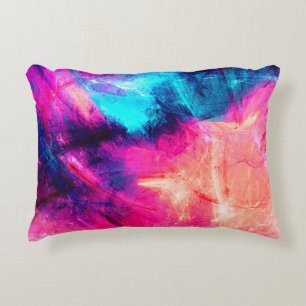 Cold multicolor beautiful futuristic pattern. Abst Accent Pillow