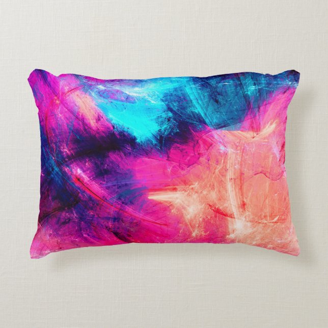 Cold multicolor beautiful futuristic pattern. Abst Accent Pillow (Front)