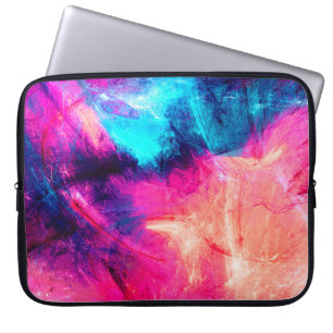 Cold multicolor beautiful futuristic pattern. Abst Laptop Sleeve