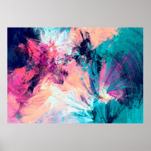 Cold multicolor beautiful futuristic pattern. Abst Poster