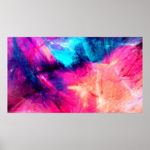 Cold multicolor beautiful futuristic pattern. Abst Poster