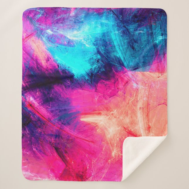 Cold multicolor beautiful futuristic pattern. Abst Sherpa Blanket (Front)