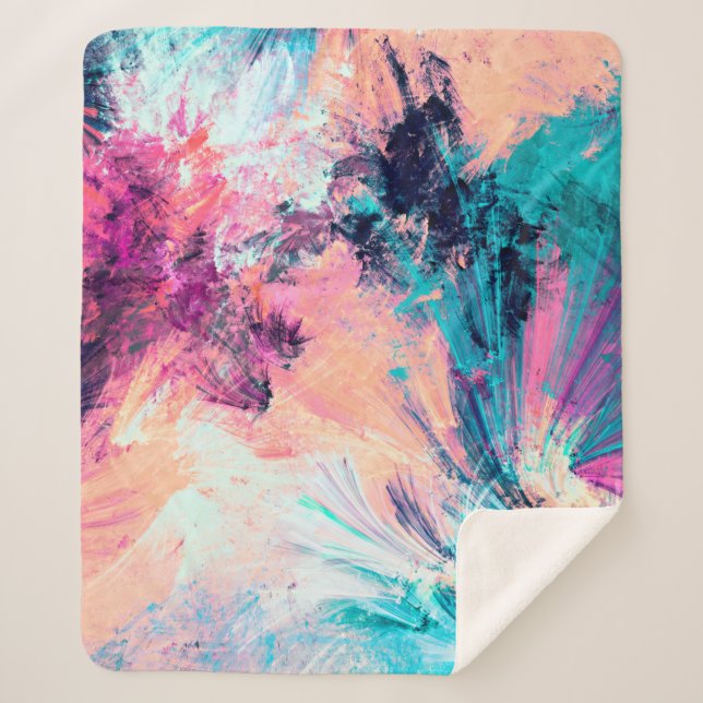 Cold multicolor beautiful futuristic pattern. Abst Sherpa Blanket (Front)