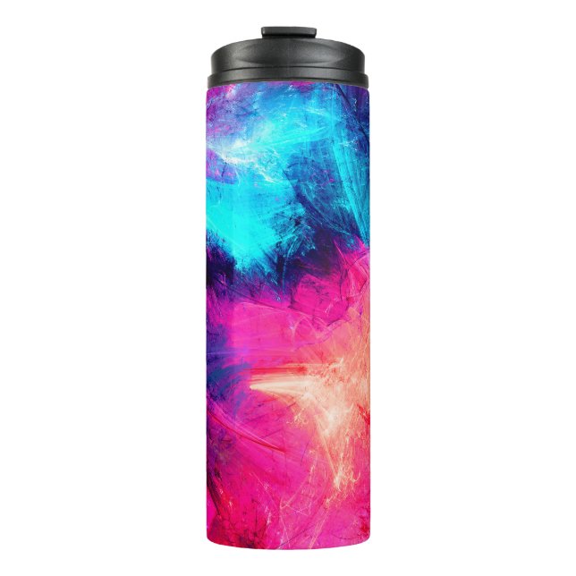 Cold multicolor beautiful futuristic pattern. Abst Thermal Tumbler (Front)