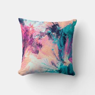 Cold multicolor beautiful futuristic pattern. Abst Throw Pillow
