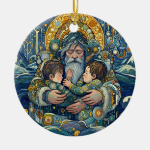 "Cold Night, Strong Arms" Ceramic Ornament