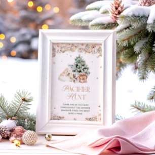 Cold Outside Bear Baby Shower Pacifier Hunt Game Poster